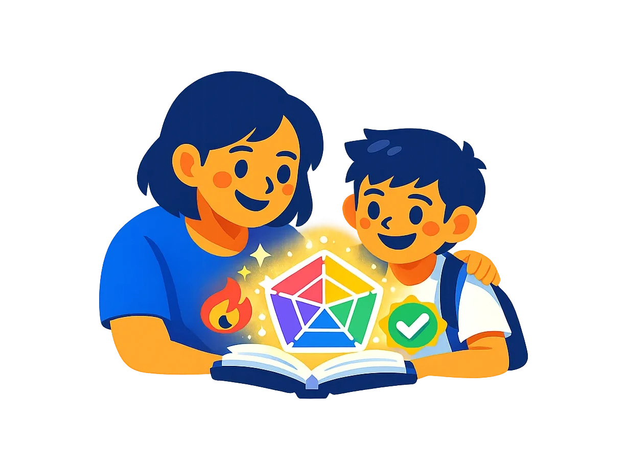Parent reviewing child's progress